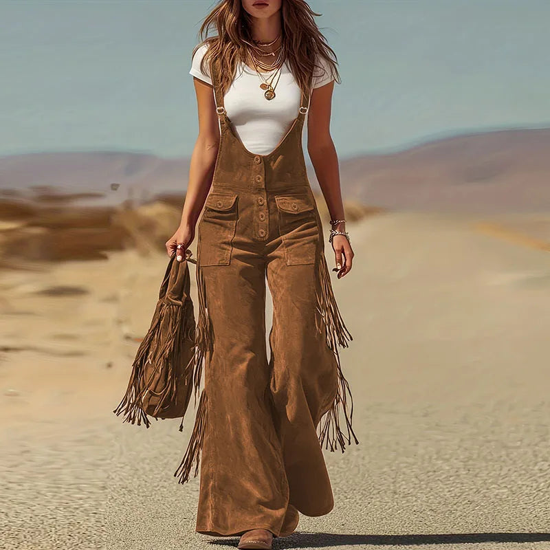 Wide Leg Tassel Trousers