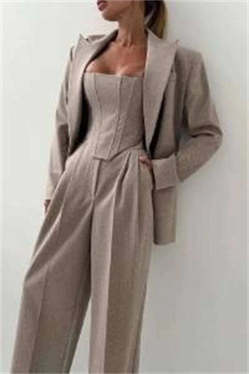 3 Pieces Herringbone Suit