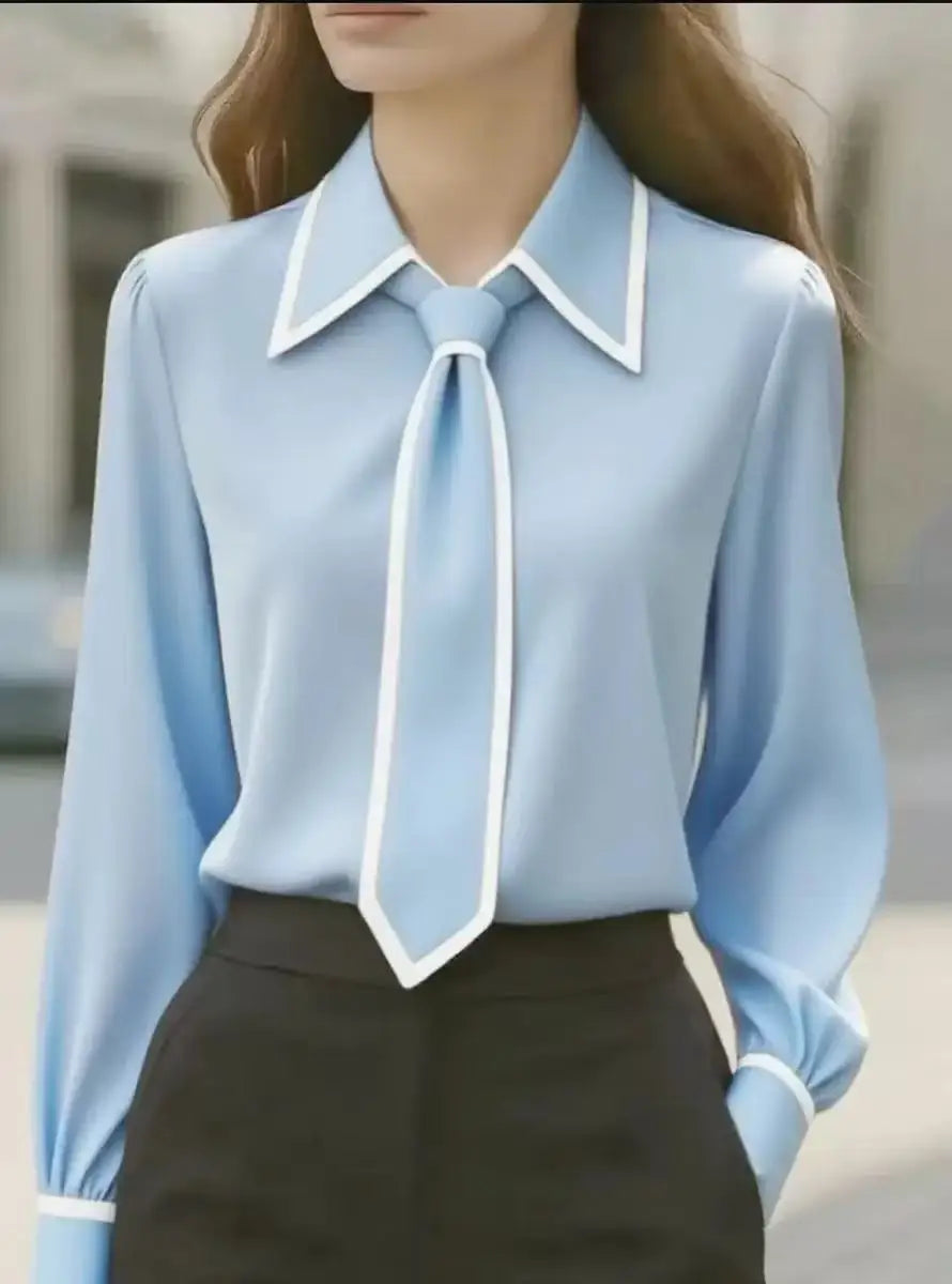 Tie Lapel Design Blouse