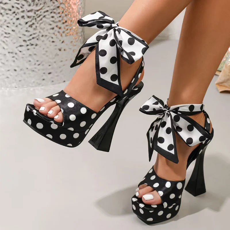 Lace Up Polka Dots
