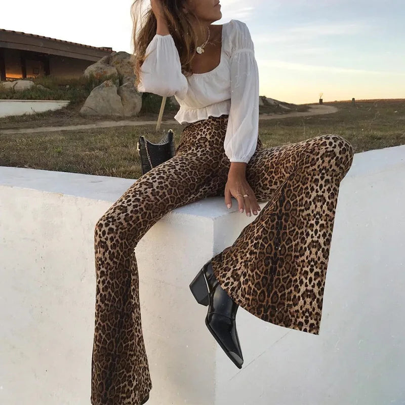 Animal Print Flare Leggings