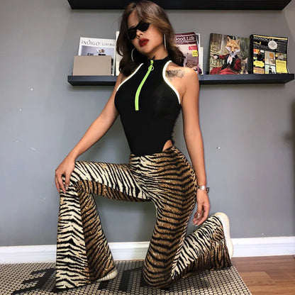 Animal Print Flare Leggings