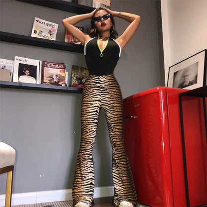 Animal Print Flare Leggings