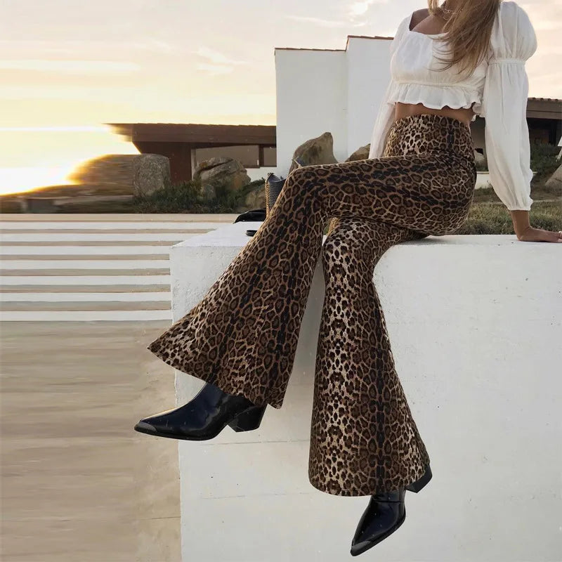 Animal Print Flare Leggings