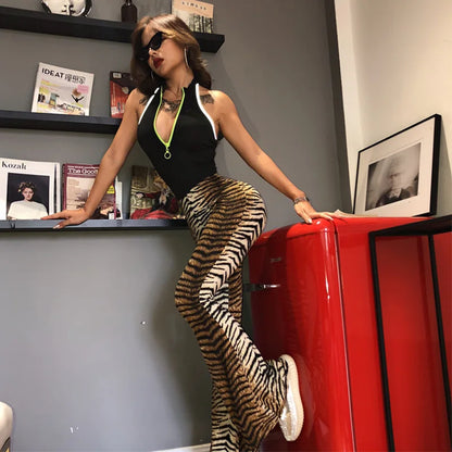 Animal Print Flare Leggings