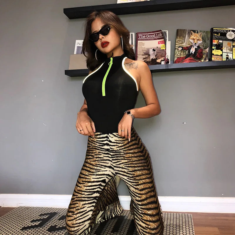 Animal Print Flare Leggings