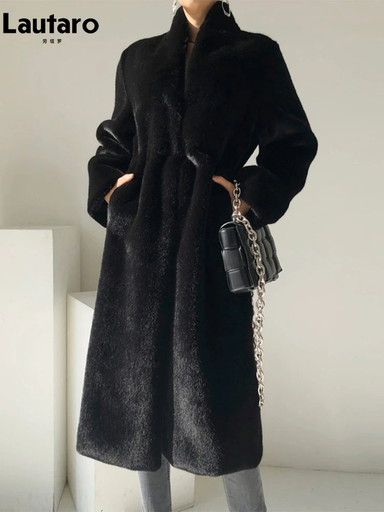 Faux Mink Fur Coat