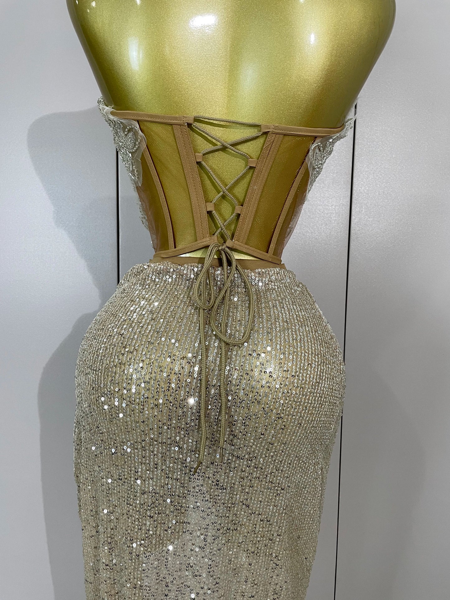 Strapless Sequin Two Pieces Set