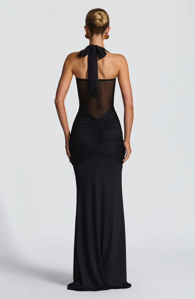 Backless Halter Maxi Dress