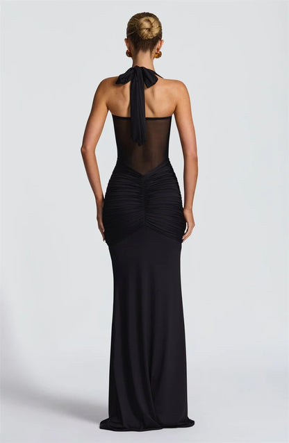 Backless Halter Maxi Dress
