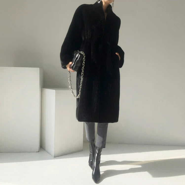 Faux Mink Fur Coat