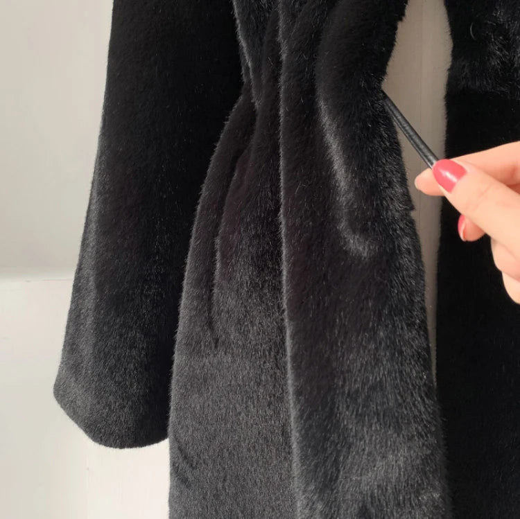 Faux Mink Fur Coat