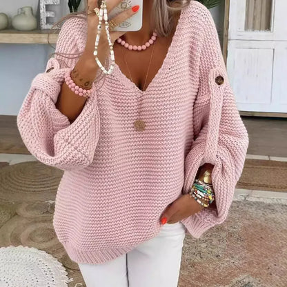 Casual Knitted V Neck Sweater