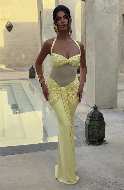 Backless Halter Maxi Dress