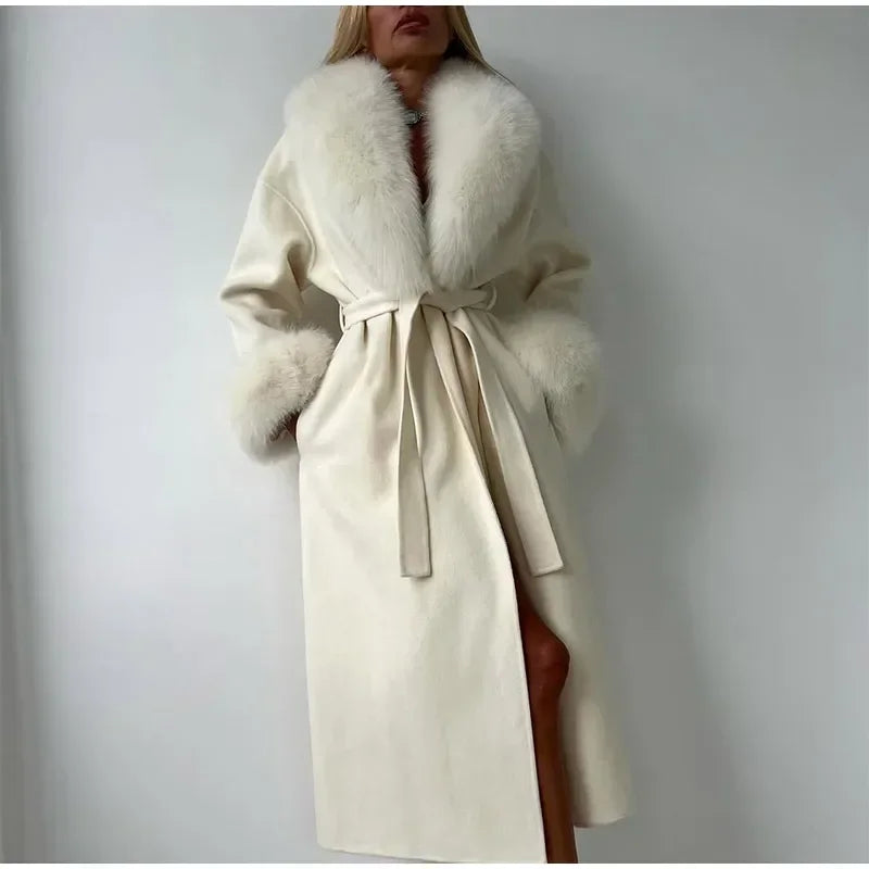 Chic Retro Black Fur Coat