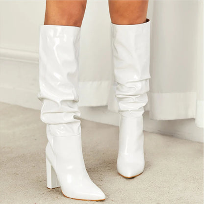 Pleated Point Slip On Boot