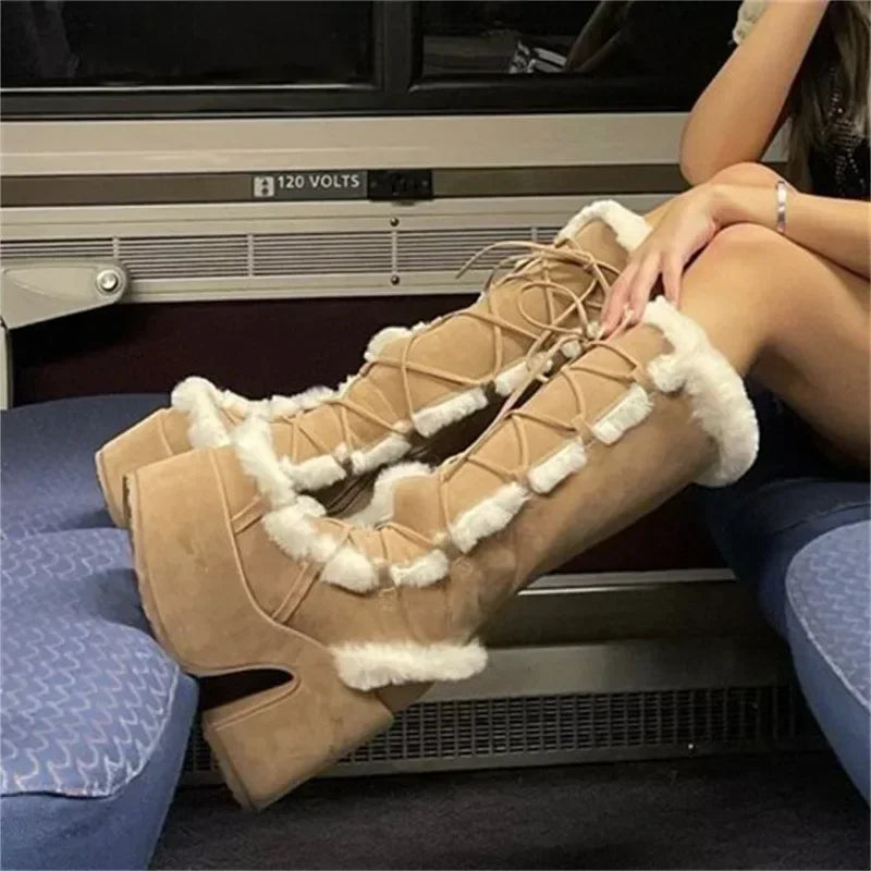 Faux Fur Platform Wedge