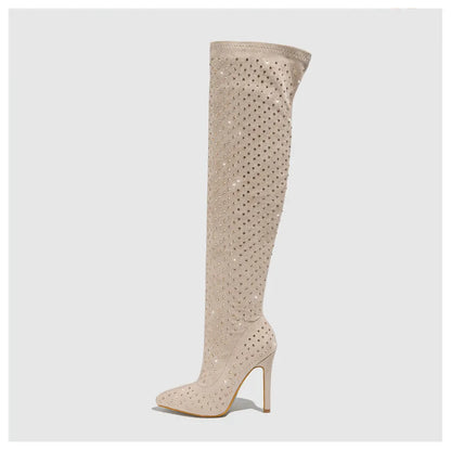 Rhinestones Thigh Highs