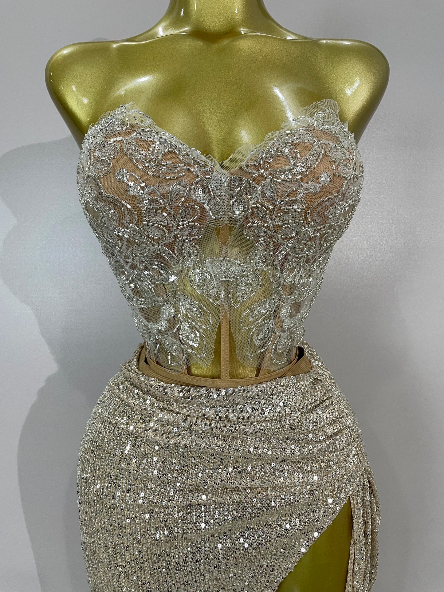 Strapless Sequin Two Pieces Set