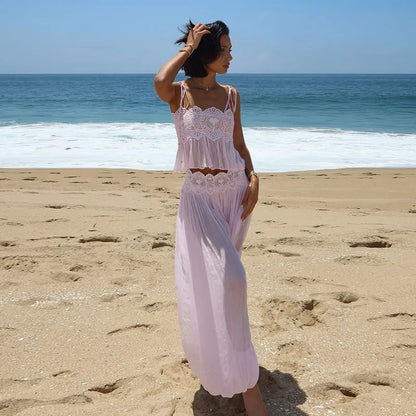 Sheer Lace Ruffle Chic Set
