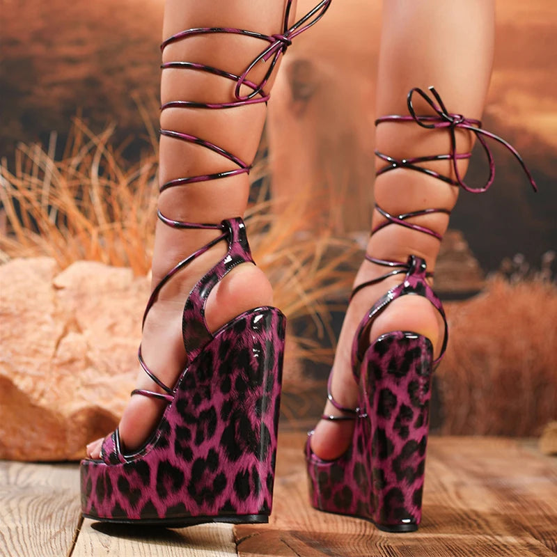 Purple Leopard Print Platform