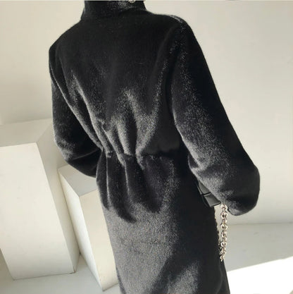 Faux Mink Fur Coat