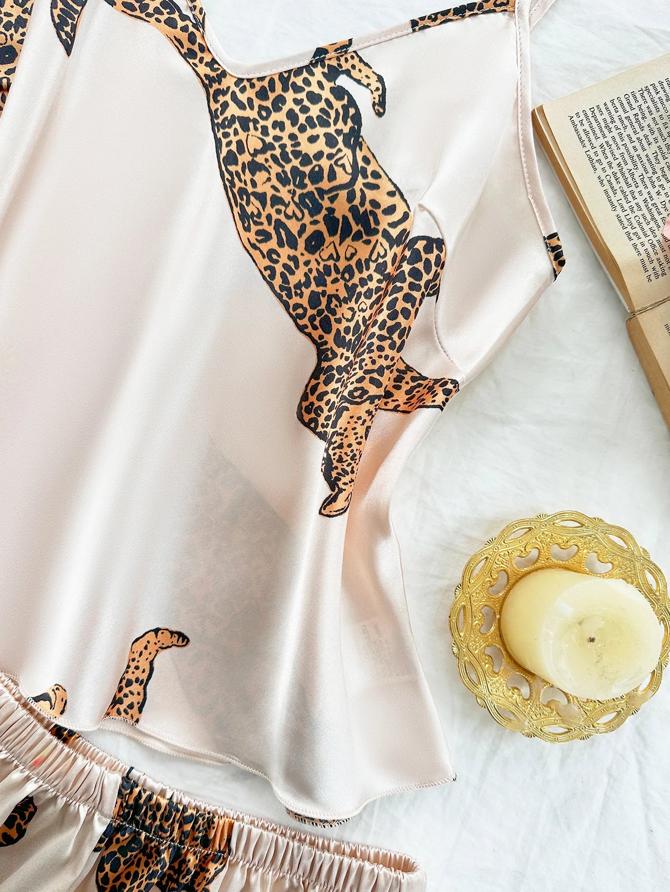 2-Piece Leopard Print Pajama Set