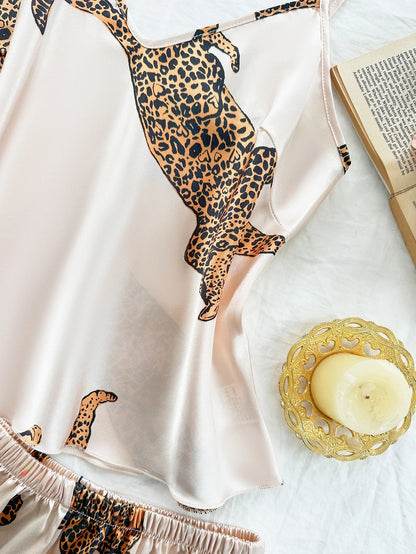 2-Piece Leopard Print Pajama Set