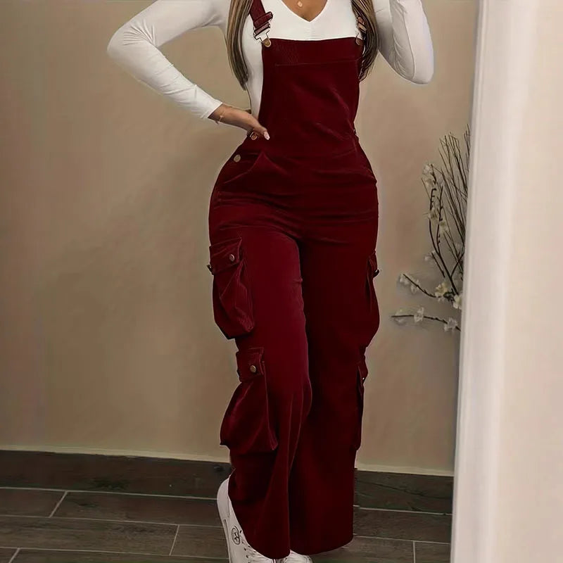 Y2K Ribbed Overalls