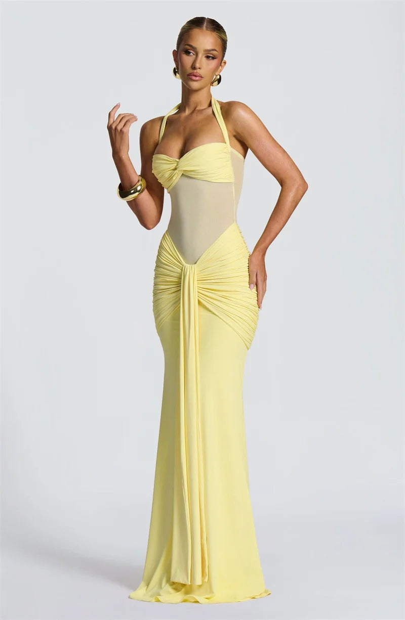 Backless Halter Maxi Dress