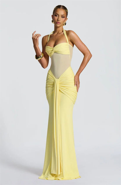 Backless Halter Maxi Dress