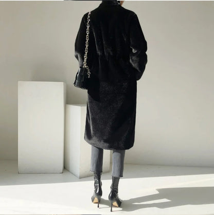 Faux Mink Fur Coat