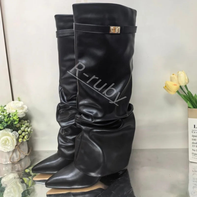 Metal Buckle Crude Heel