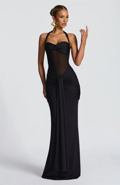 Backless Halter Maxi Dress