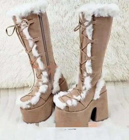 Faux Fur Platform Wedge