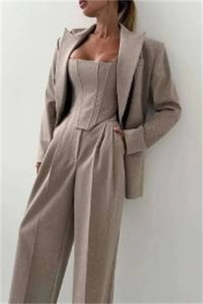 3 Pieces Herringbone Suit