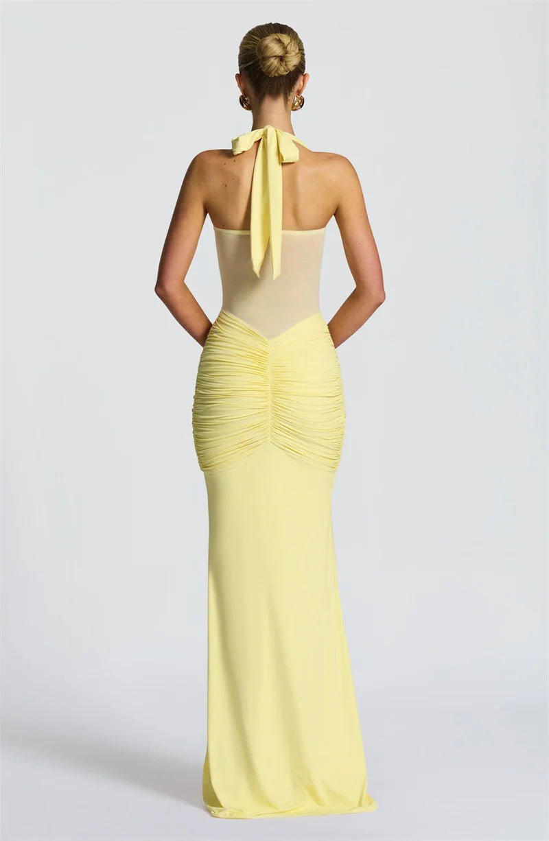 Backless Halter Maxi Dress