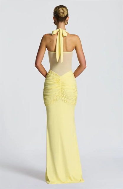 Backless Halter Maxi Dress