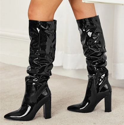 Pleated Point Slip On Boot