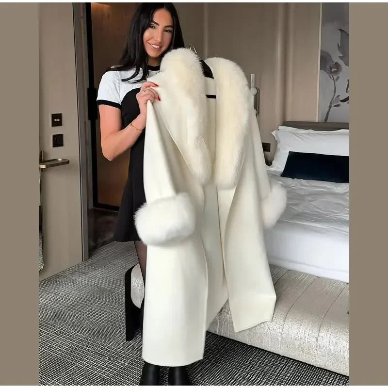 Chic Retro Black Fur Coat