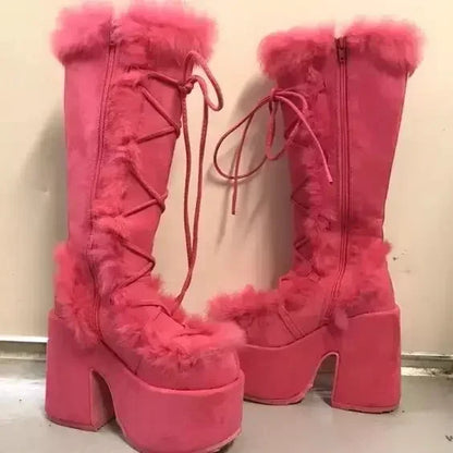 Faux Fur Platform Wedge