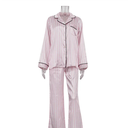 Pink Stripe Long Sleeve Pajamas Set