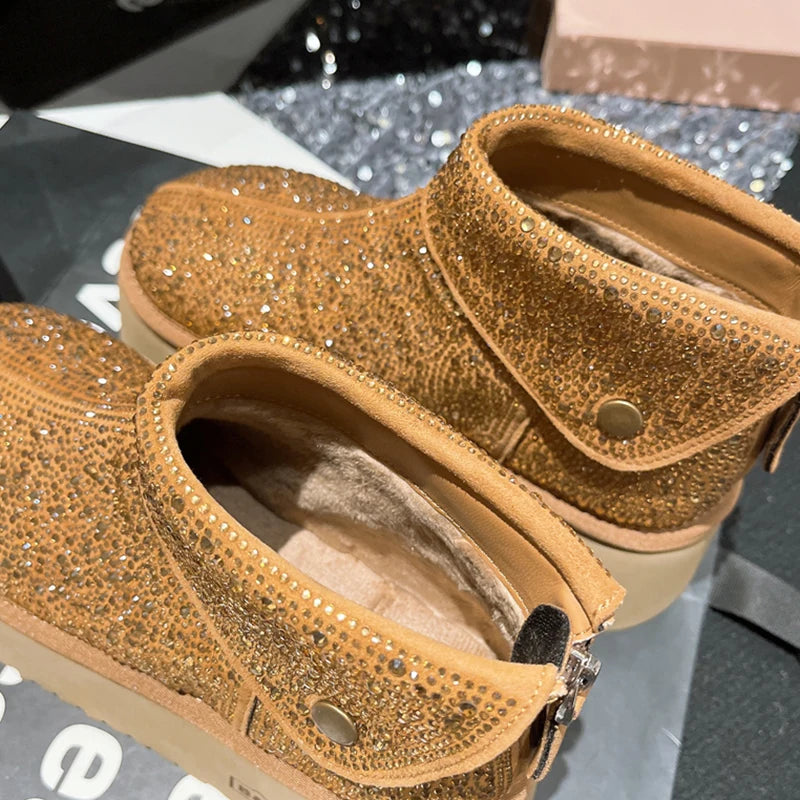 Rhinestone Ankle Boots