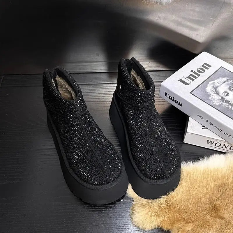 Rhinestone Ankle Boots