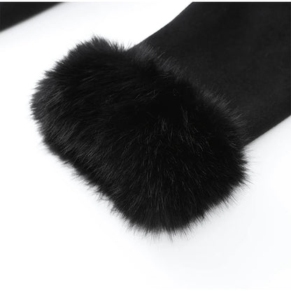 Chic Retro Black Fur Coat
