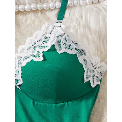 Transparent Lace Patchwork Babydoll
