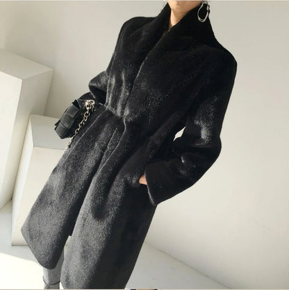 Faux Mink Fur Coat