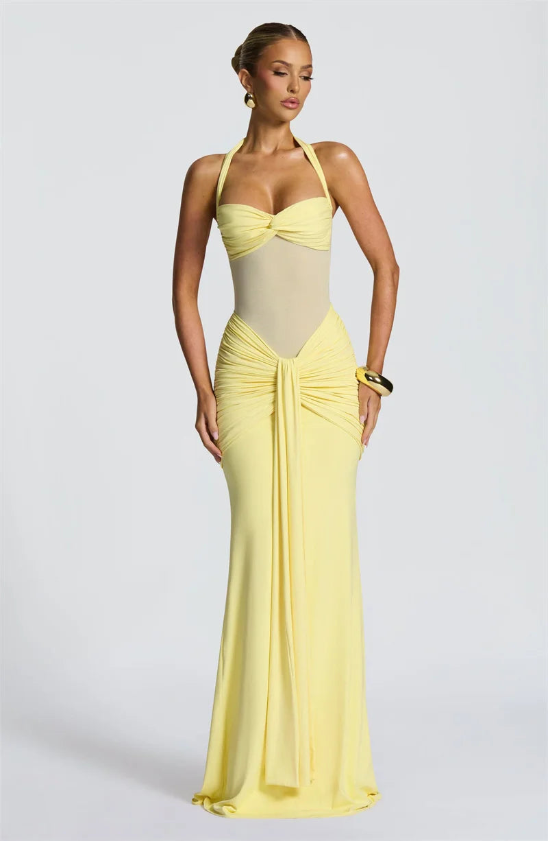 Backless Halter Maxi Dress