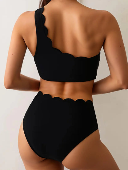 Black White Patchwork Bikini