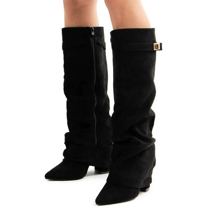 Metal Buckle Crude Heel